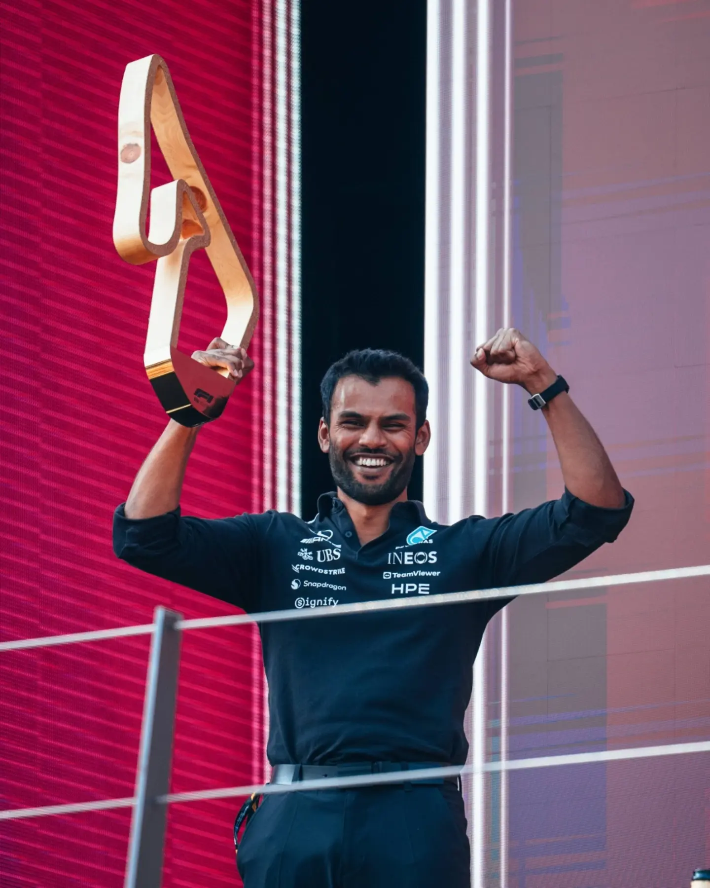British Tamil engineer takes F1 podium spotlight after Mercedes win