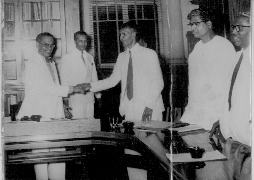 Bandaranaike and Chelvanayakam in 1957.