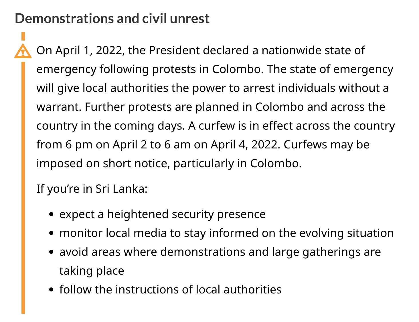 Canada, UK and New Zealand issue travel warnings over Sri Lanka’s ‘civil unrest’