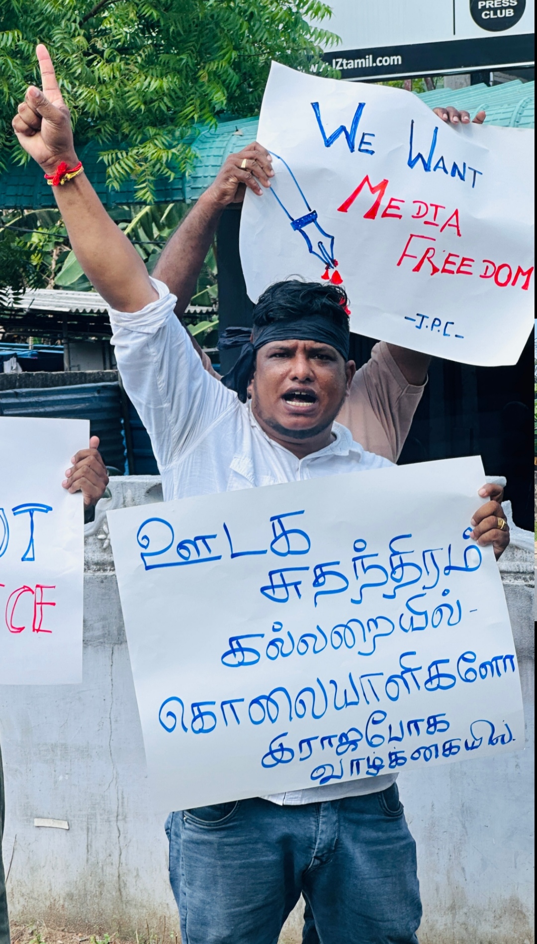 Protest on press freedom