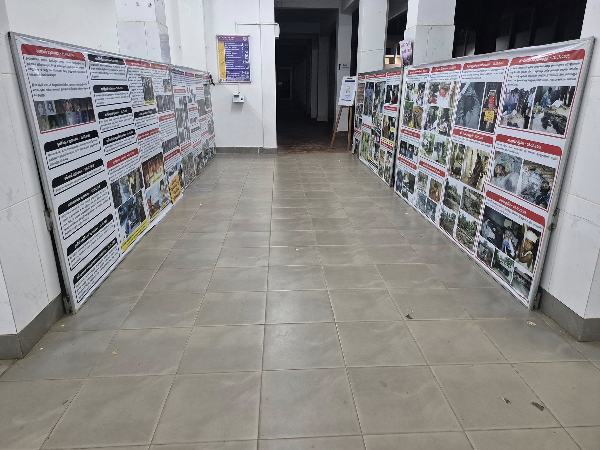 Exhibition about Mullivaikkal genocide 