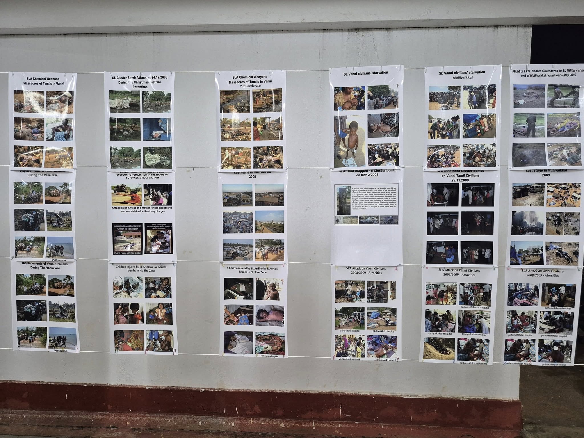 Exhibition about Mullivaikkal genocide 