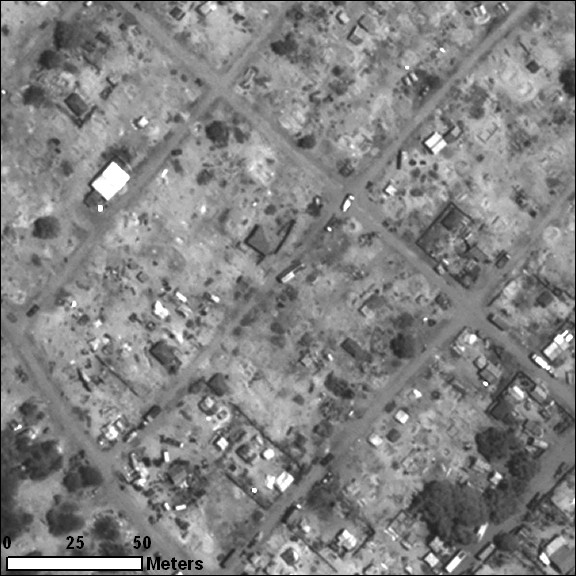 IDP tents inside the No Fire Zone on May 6th (left) and May 10th (right). There is almost complete removal of all structures that were present.