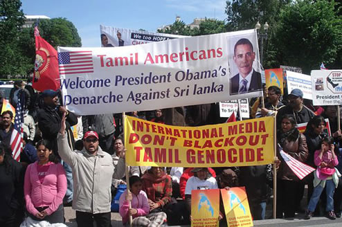 Tamils protest outside the White House on May 11th 2009.