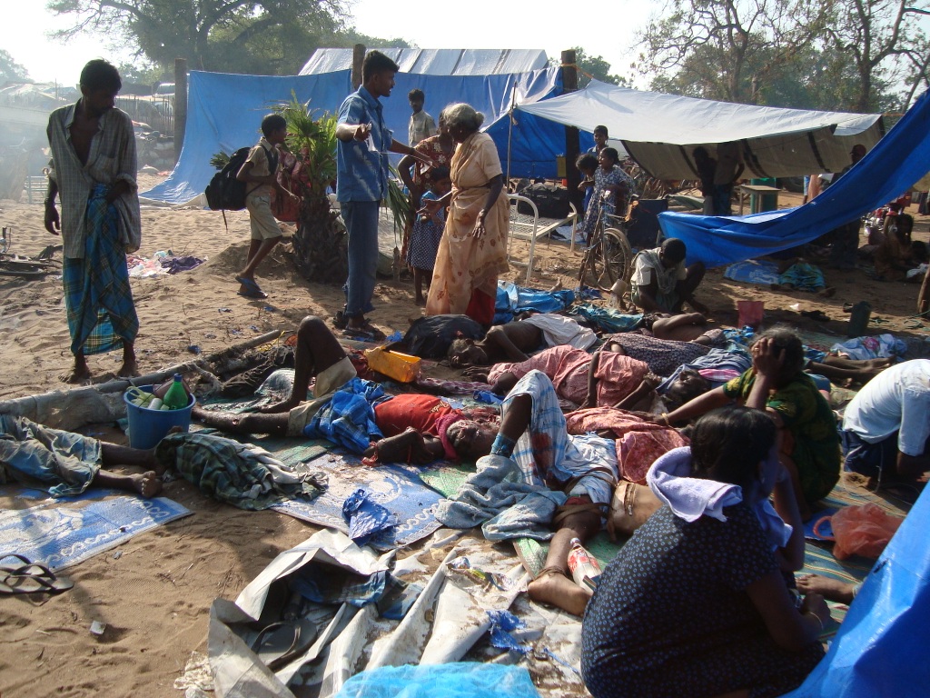  The aftermath of an attack on a makeshift hospital on May 12th 2009.