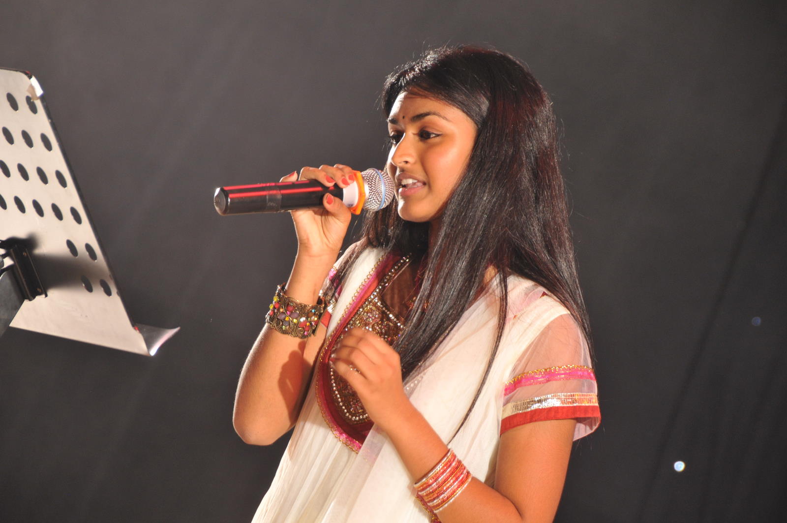 Four very talented young singers from Chennai, India entertained cheering a...