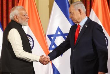 Indian Prime Minister Modi and Israeli Prime Minister Netanyahu